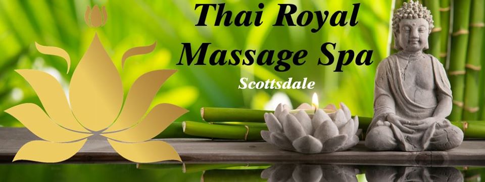 Thai Royal Massage Spa Scottsdale signage with bamboo