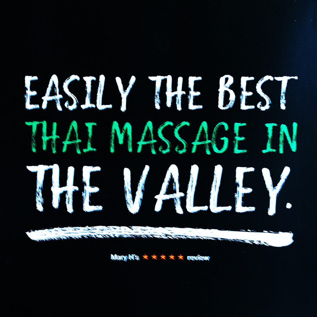 Easily the best Thai massage in the valley — review quote
